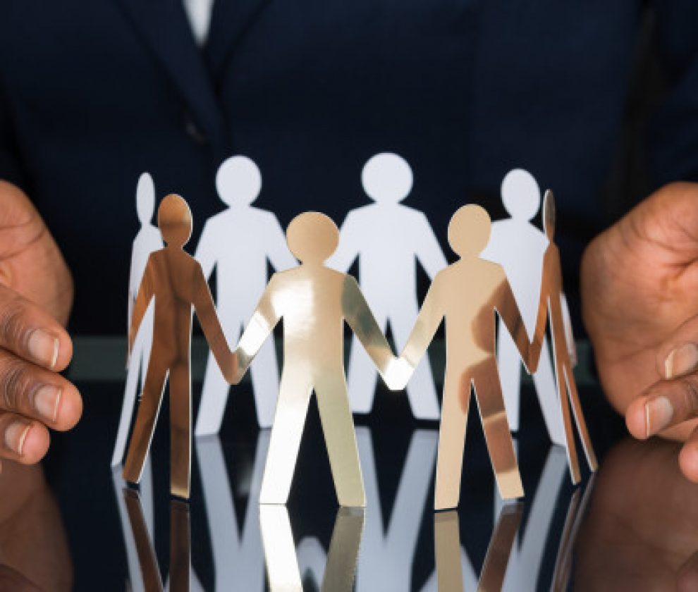 Human Hand Protecting Cut-out Figures